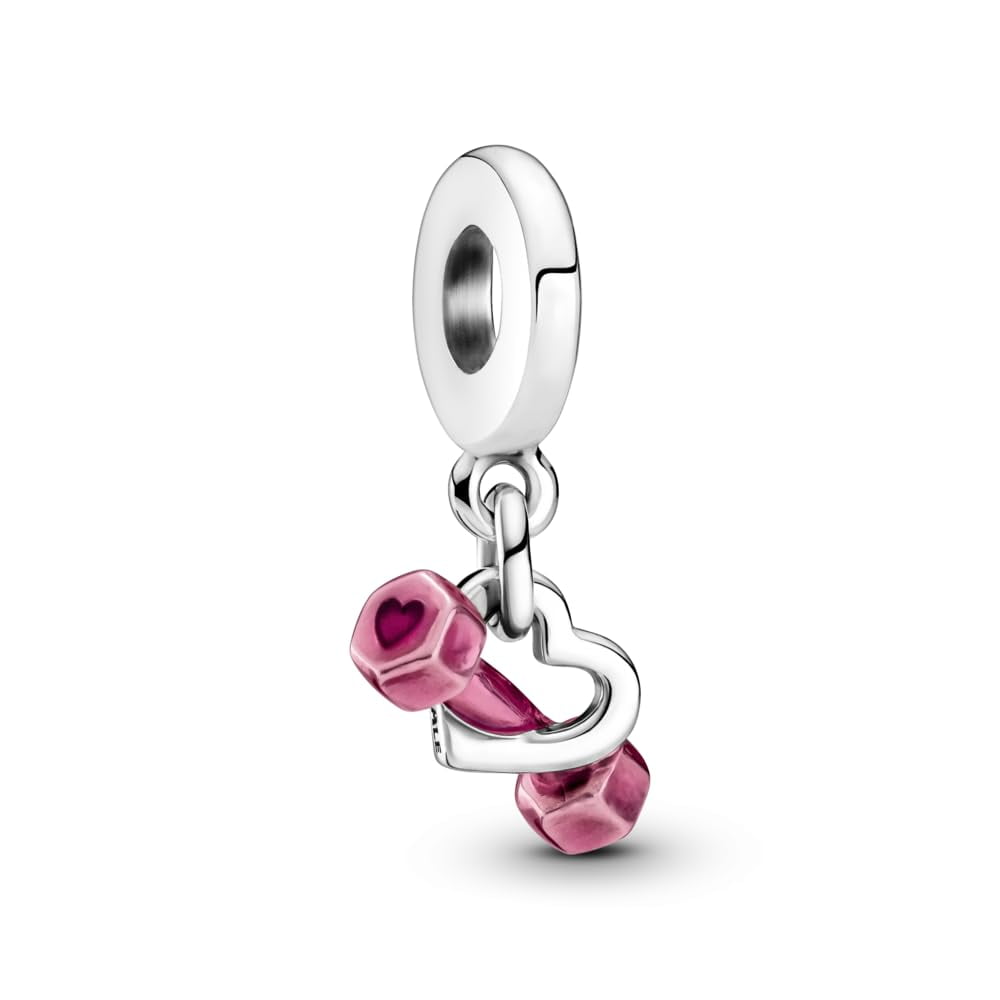 Pandora Dumbbell & Heart Dangle Charm