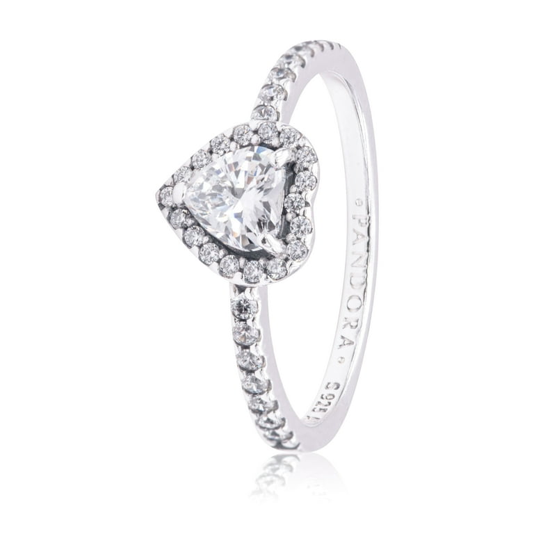 Pandora Jewelry Elevated Heart Cubic Zirconia Ring in Sterling