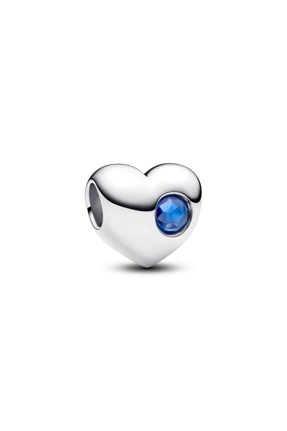 Engravable Blue Stone Heart Charm