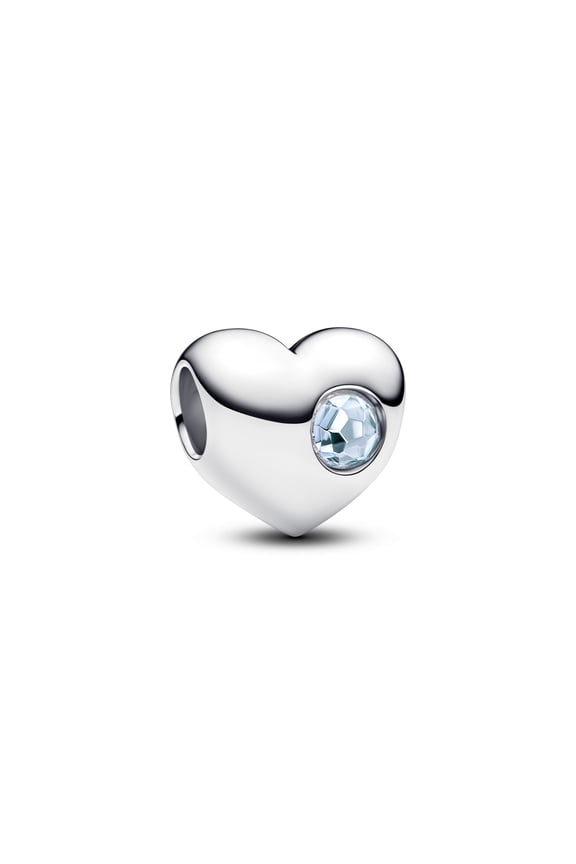Engravable Sea Aqua Blue Stone Heart Charm