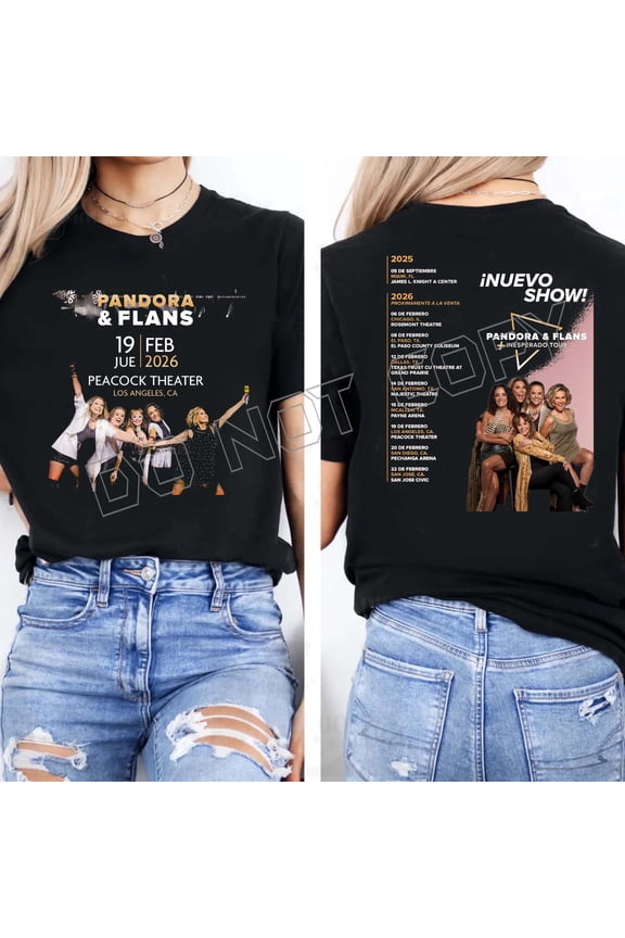 Pandora & Flans Tour T-Shirt for Music Lovers, Mas Inesperado Tour, Pandora shirt