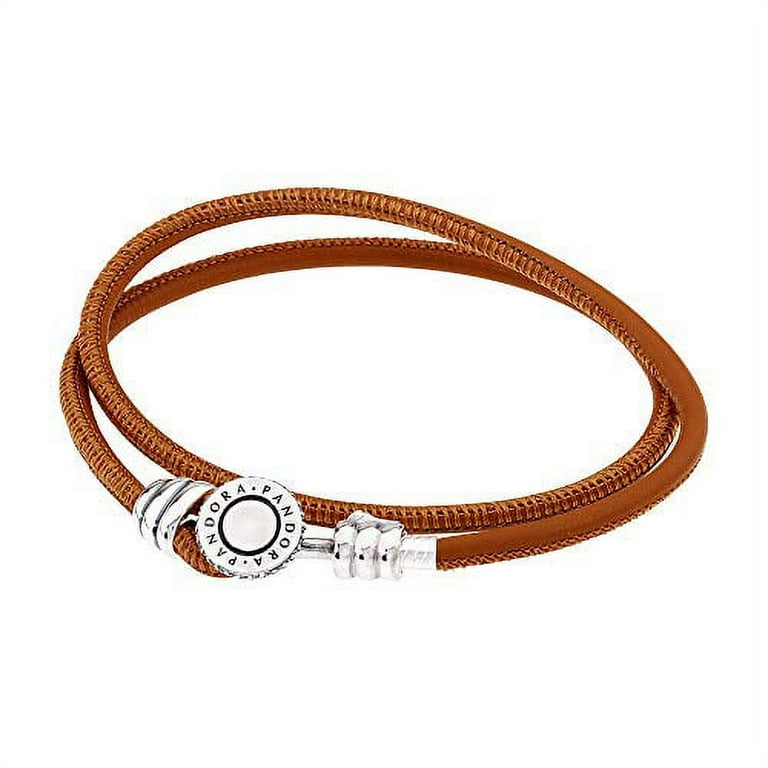 Pandora leather bracelet sale tan