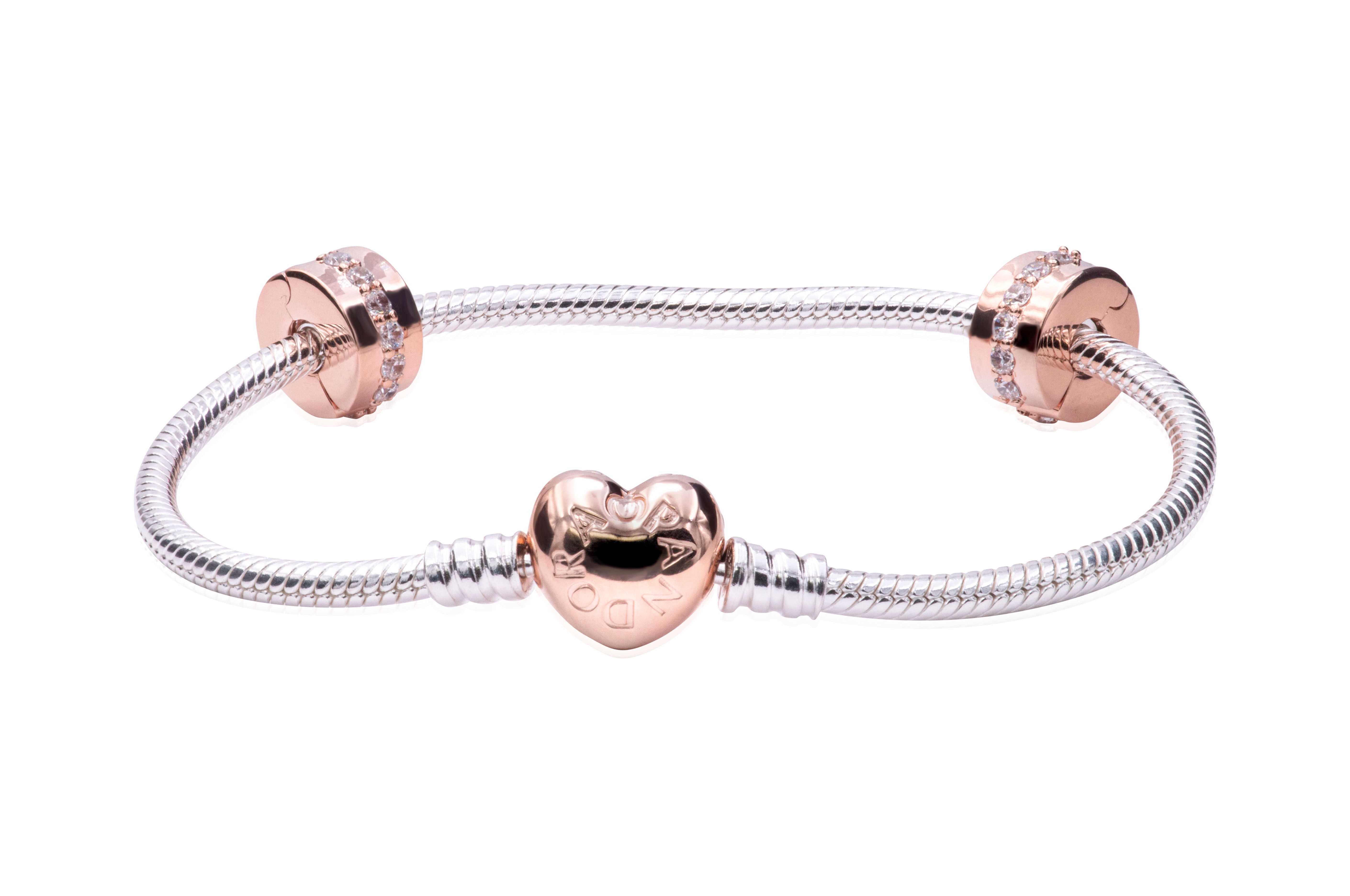 Buy quality 925 sterling silver pandora with 3 charms / bracelet for ladies  in Ahmedabad