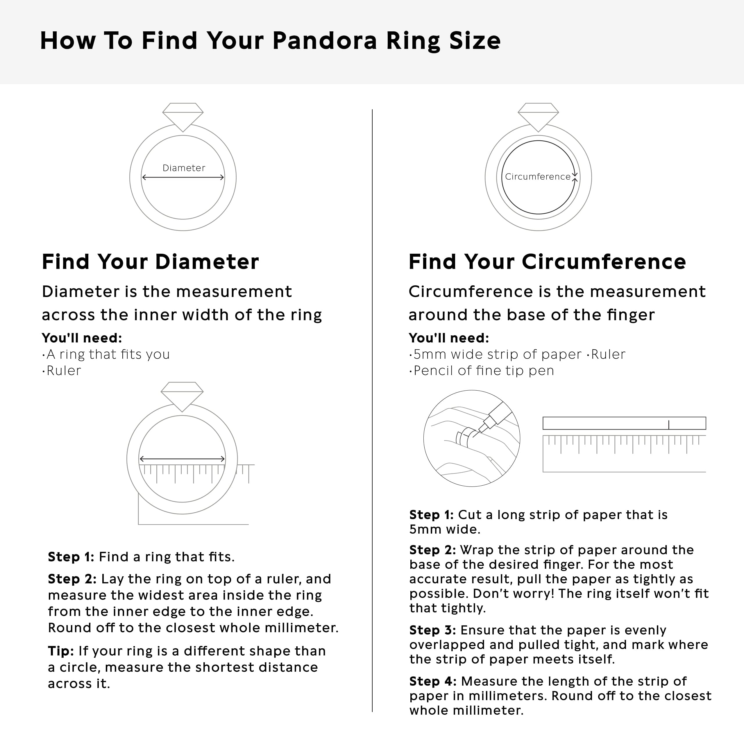 Pandora ring size guide us deals
