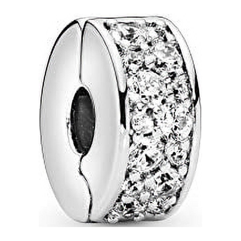 Pandora Jewelry Clear Pave Clip Cubic Zirconia Charm in Sterling Silver - image 1 of 2