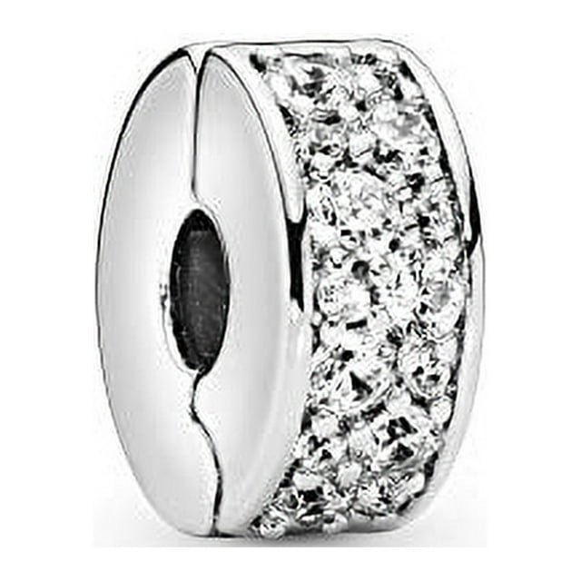 Pandora Jewelry Clear Pave Clip Cubic Zirconia Charm in Sterling Silver