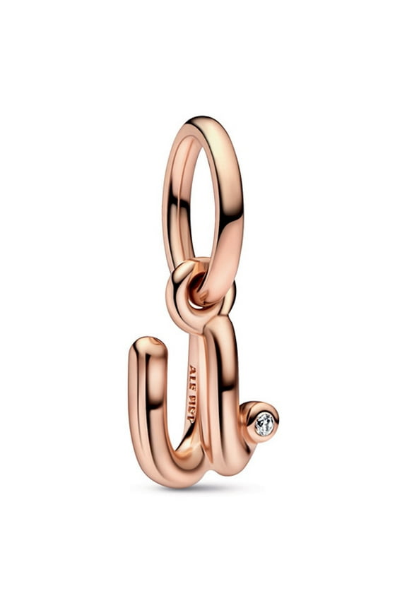 Letter U Script Alphabet Dangle Charm