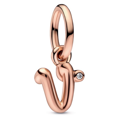 Pandora Letter V Script Alphabet Dangle Charm