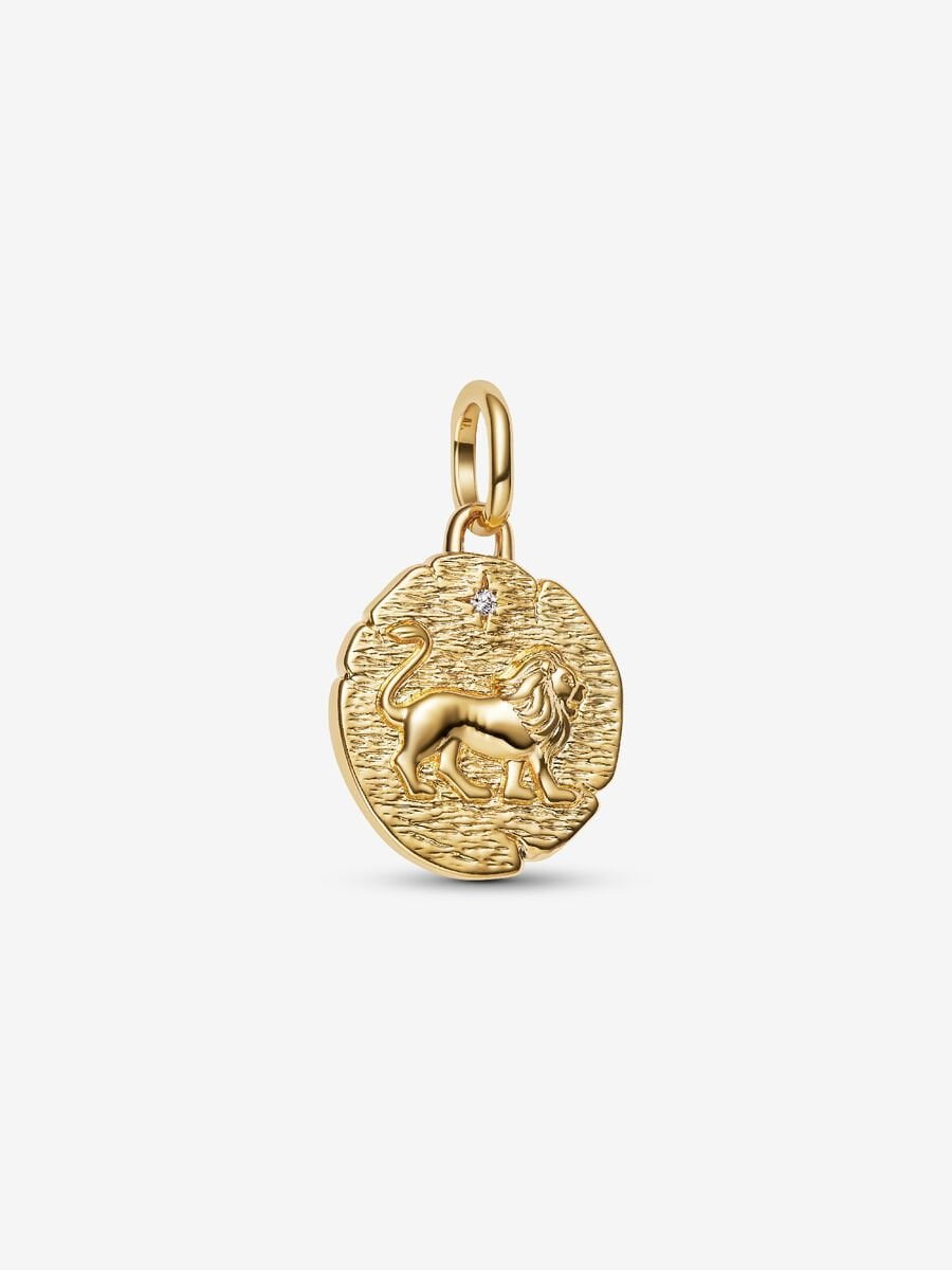 PANDORA Lion Medallion Charm 14k gold plating