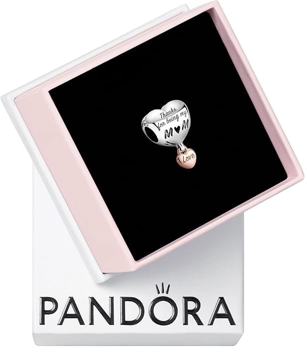 Pandora Love You Mom Heart Charm Bracelet Charm Moments Bracelets - Stunning Women's Jewelry - Gift for Women in Your Life - Made Rose & Sterling Silver