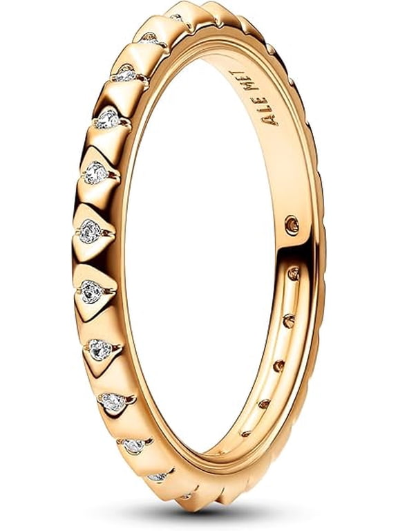 ME Pyramids Ring 14k Gold-Plated Women's Jewelry Size 54