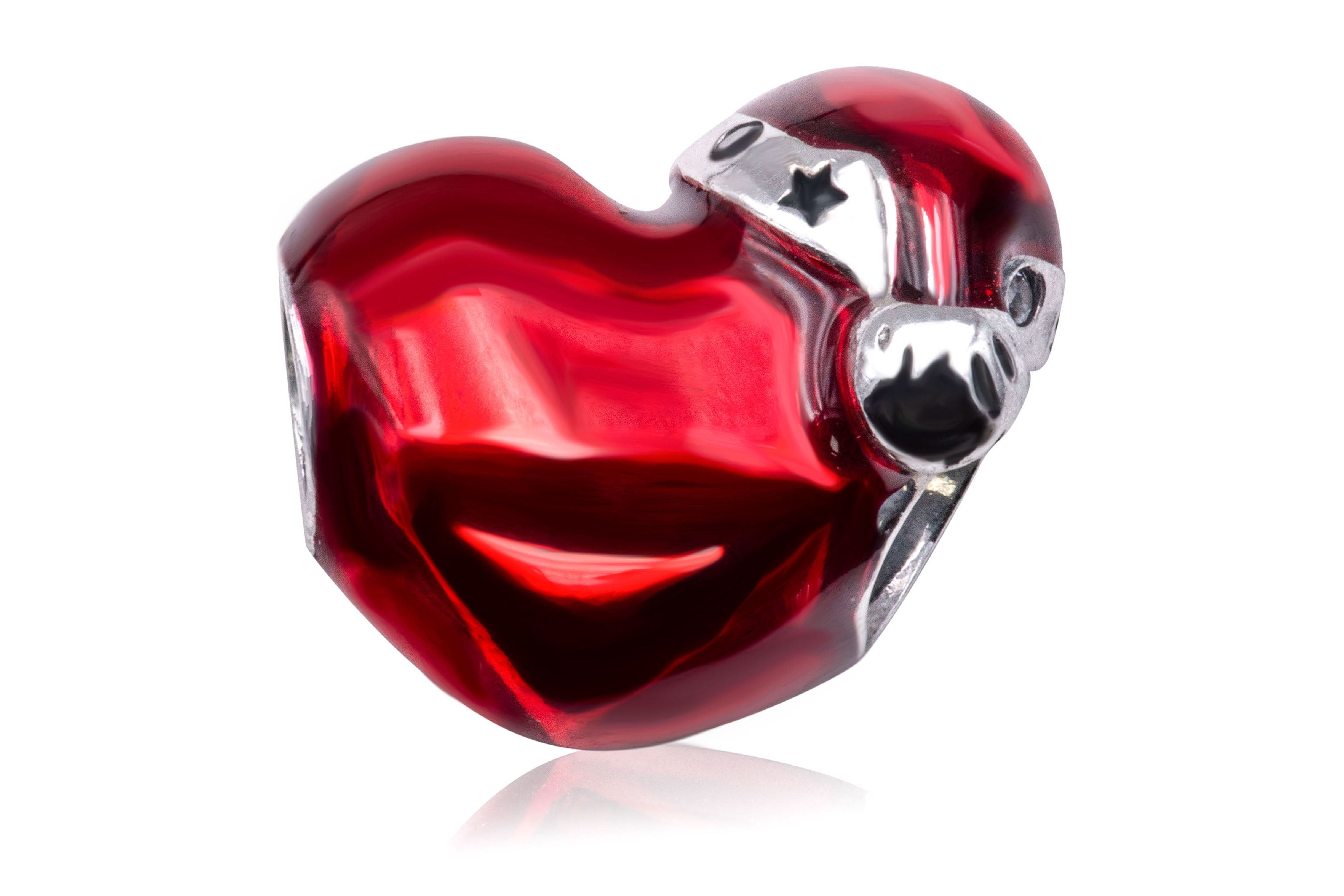 Pandora Metallic Red Christmas Heart Charm