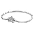 thumbnail image 1 of Pandora Moments Asymmetric Star Clasp Snake Chain Bracelet - Charm Bracelet for Women - Gift for Her - Sterling Silver with Clear Cubic Zirconia - 7.1", 1 of 3