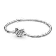 PANDORA Moments Butterfly Clasp Snake Chain Bracelet (6.7in)