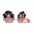 thumbnail image 1 of Pandora Moments Deep Purple Pansy Flower Stud Earrings, 1 of 4