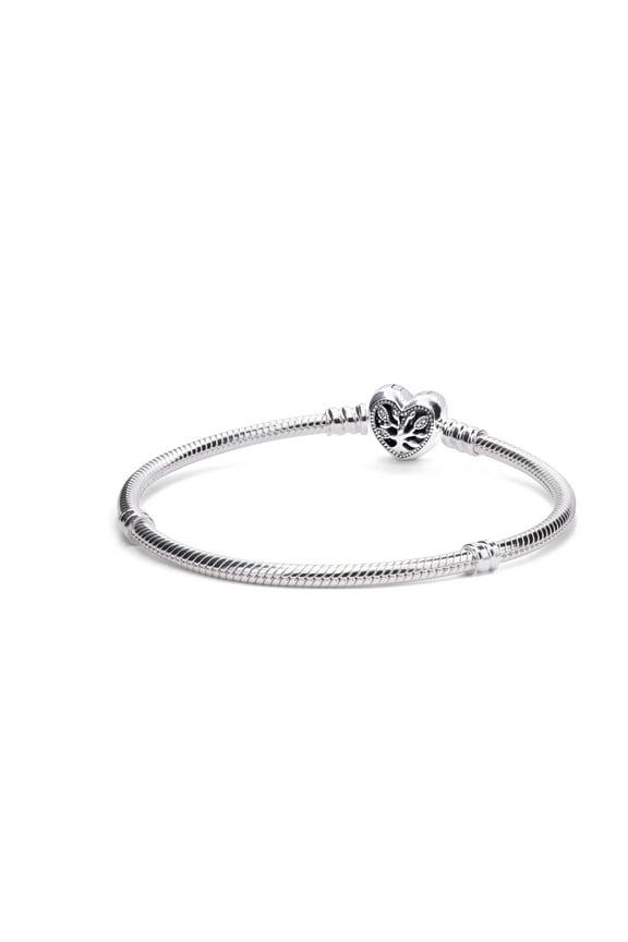 Moments Family Tree Heart Clasp Snake Chain Bracelet - 16