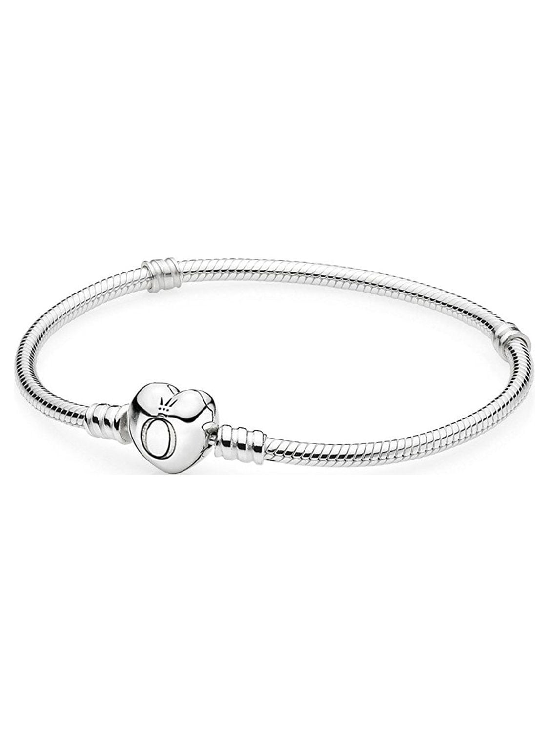 Pandora Moments Heart Clasp Charm Bracelet, Silver, 7.5 inches