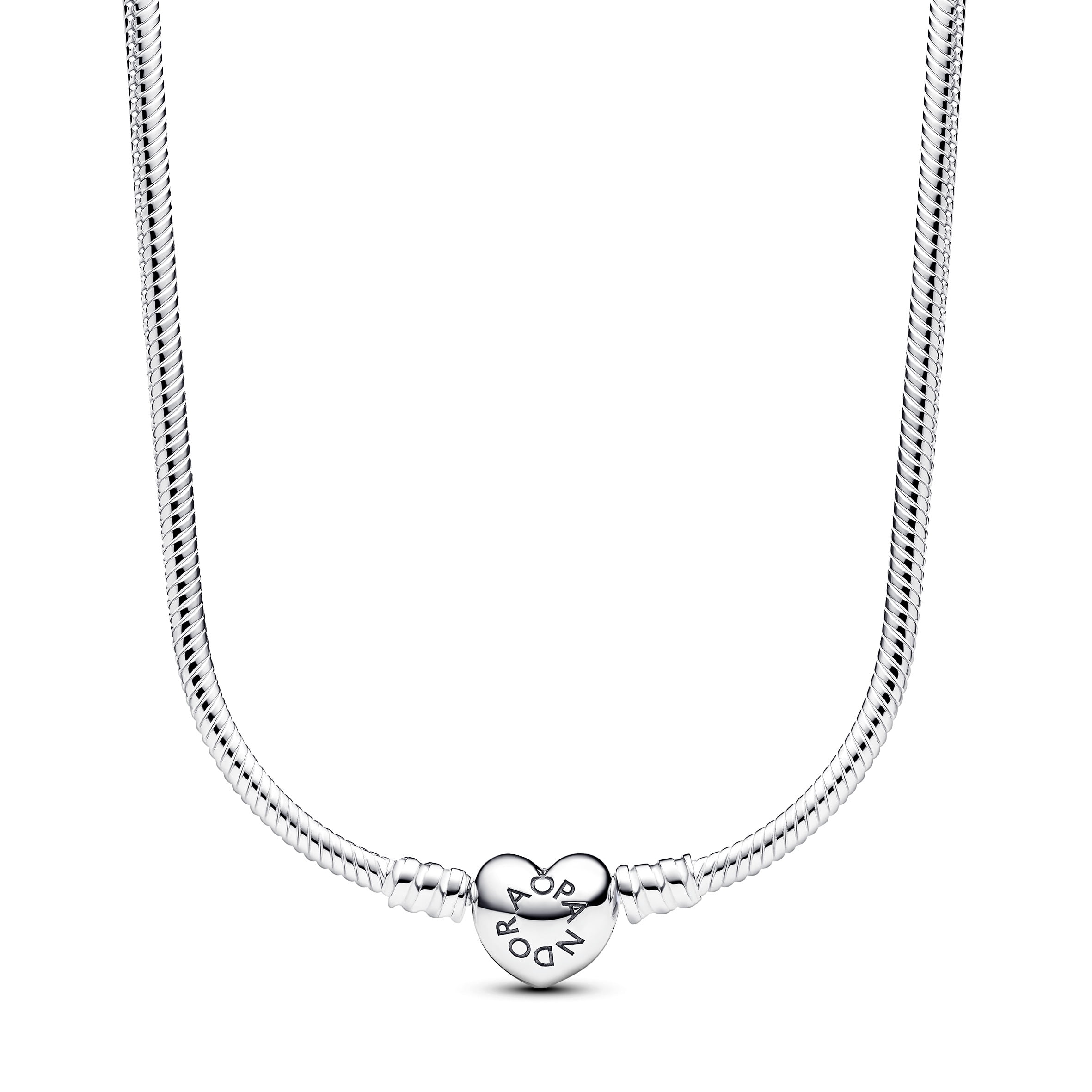 Pandora Moments Heart Clasp Snake Chain Necklace - 393091C00-45