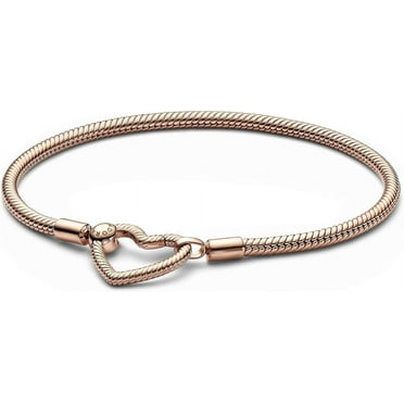 Pandora Moments Heart Closure Snake Chain Bracelet