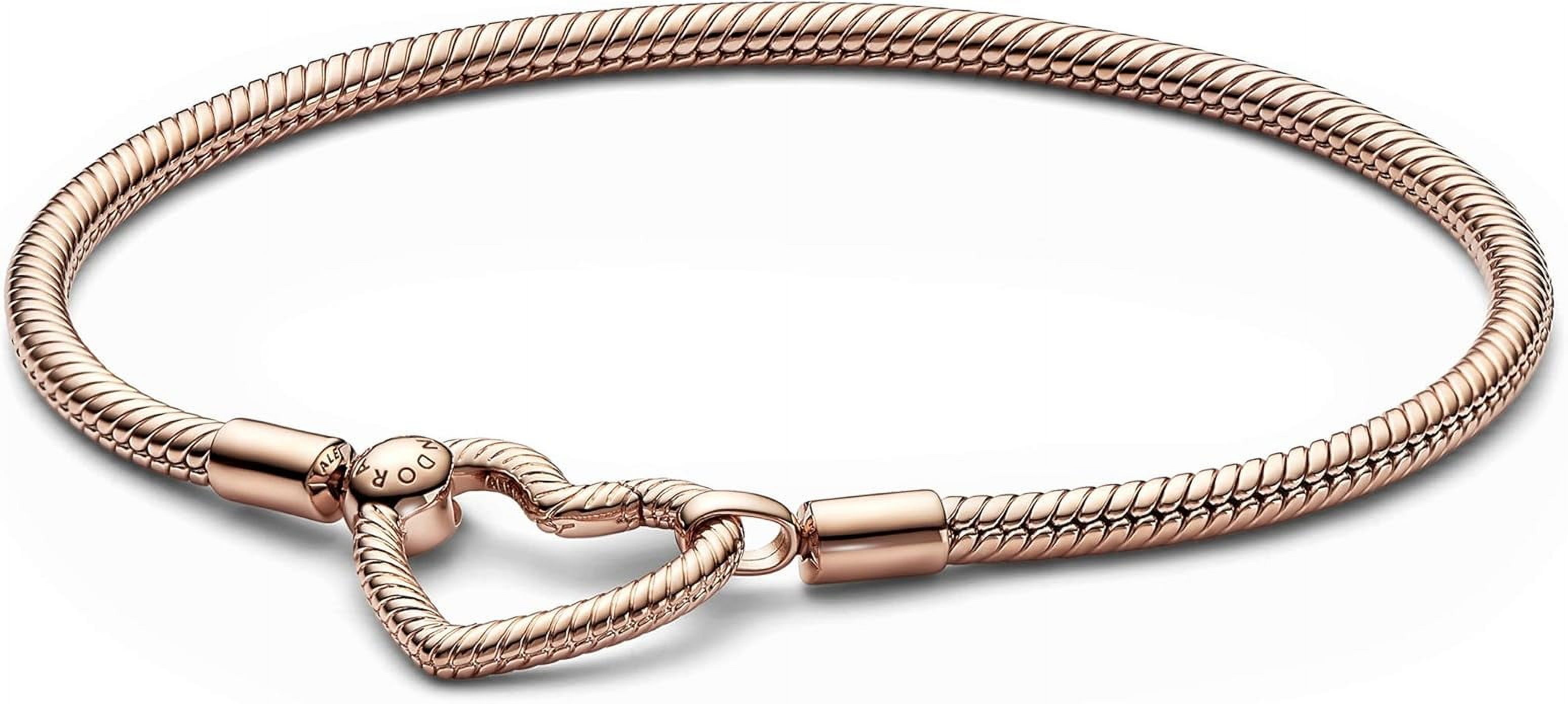 Pulsera Moments con cadena serpiente y cierre de corazón