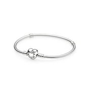 PANDORA Moments Silver Bracelet with Heart Clasp