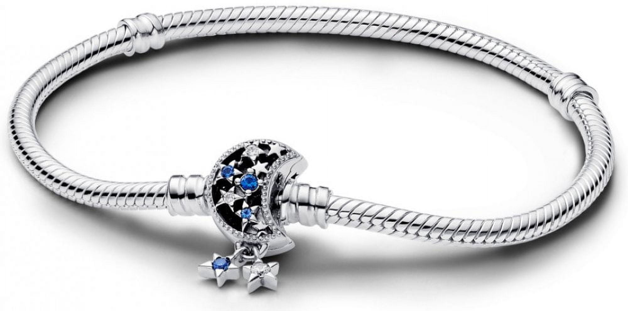Pandora Moments Sparkling Moon Clasp Snake Chain Bracelet