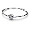 thumbnail image 1 of Pandora Moments Sparkling Snowflake Clasp Bangle, 1 of 1