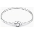 thumbnail image 1 of Pandora Moments Sterling Silver Bangle with Heart Clasp, 1 of 2