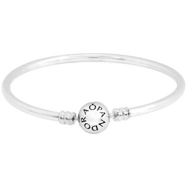 Pandora Moments Women's Sterling Silver Charm Bangle Bracelet with Round Clasp