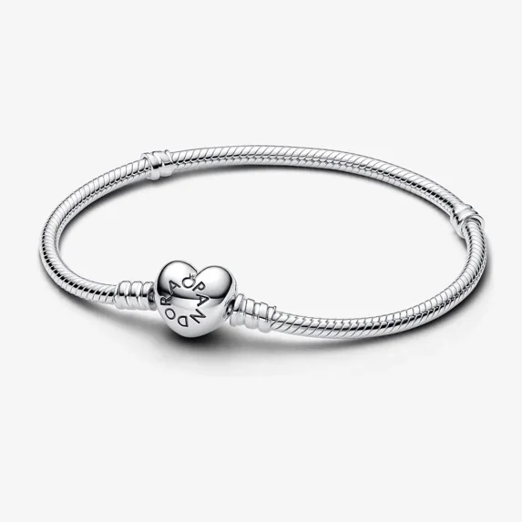 Pandora Moments Silver Bracelet with Heart Clasp