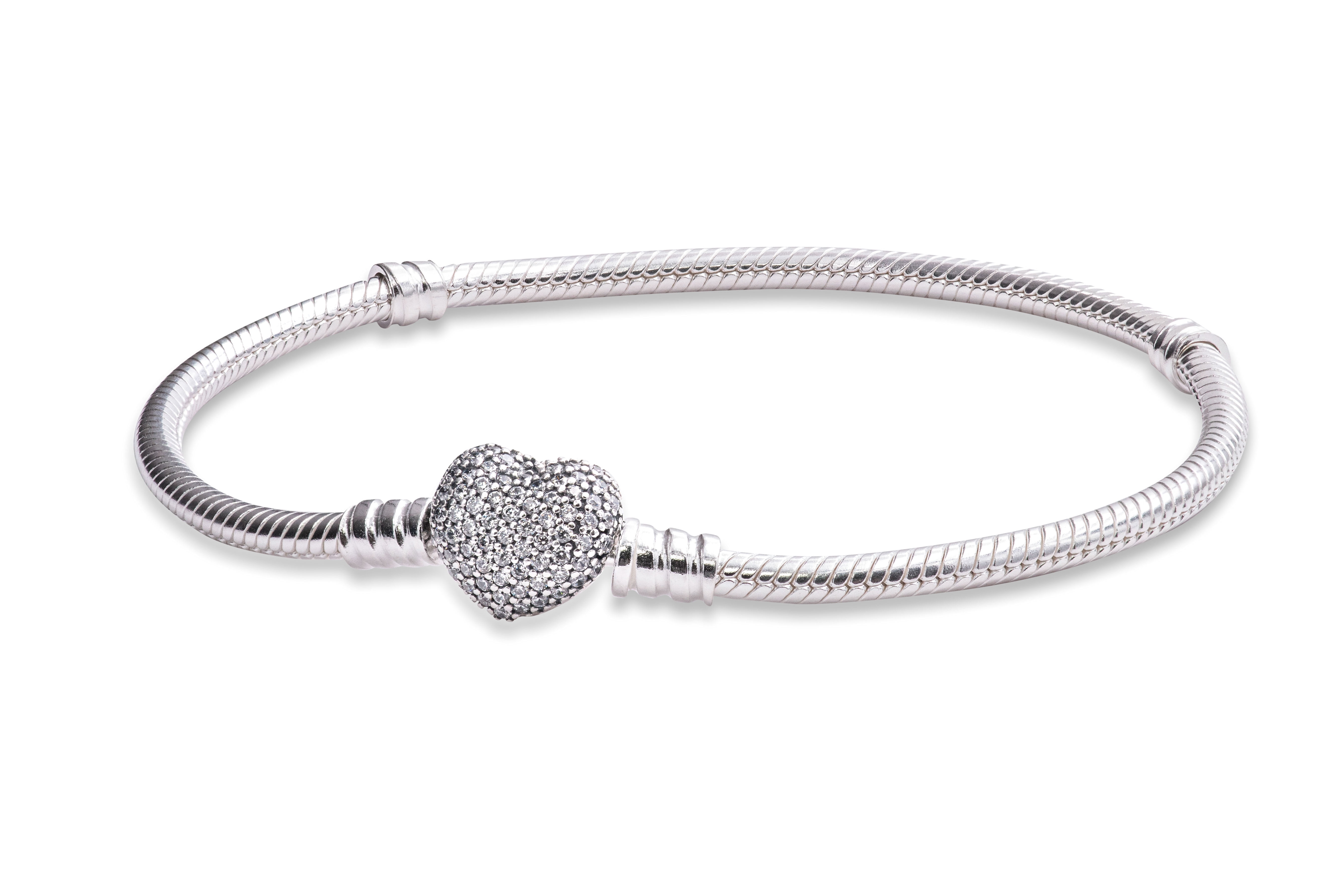 Pandora Moments Heart Clasp Snake Chain Bracelet | PANDORA