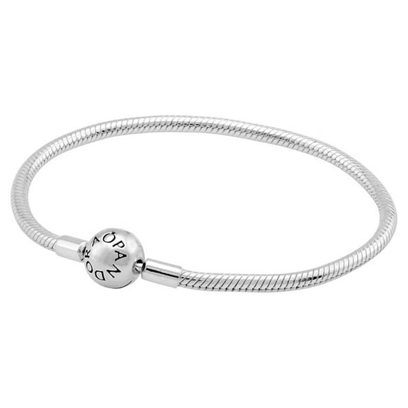 Pandora Moments Women's Sterling Silver Snake Chain Charm Bracelet with Round Clasp