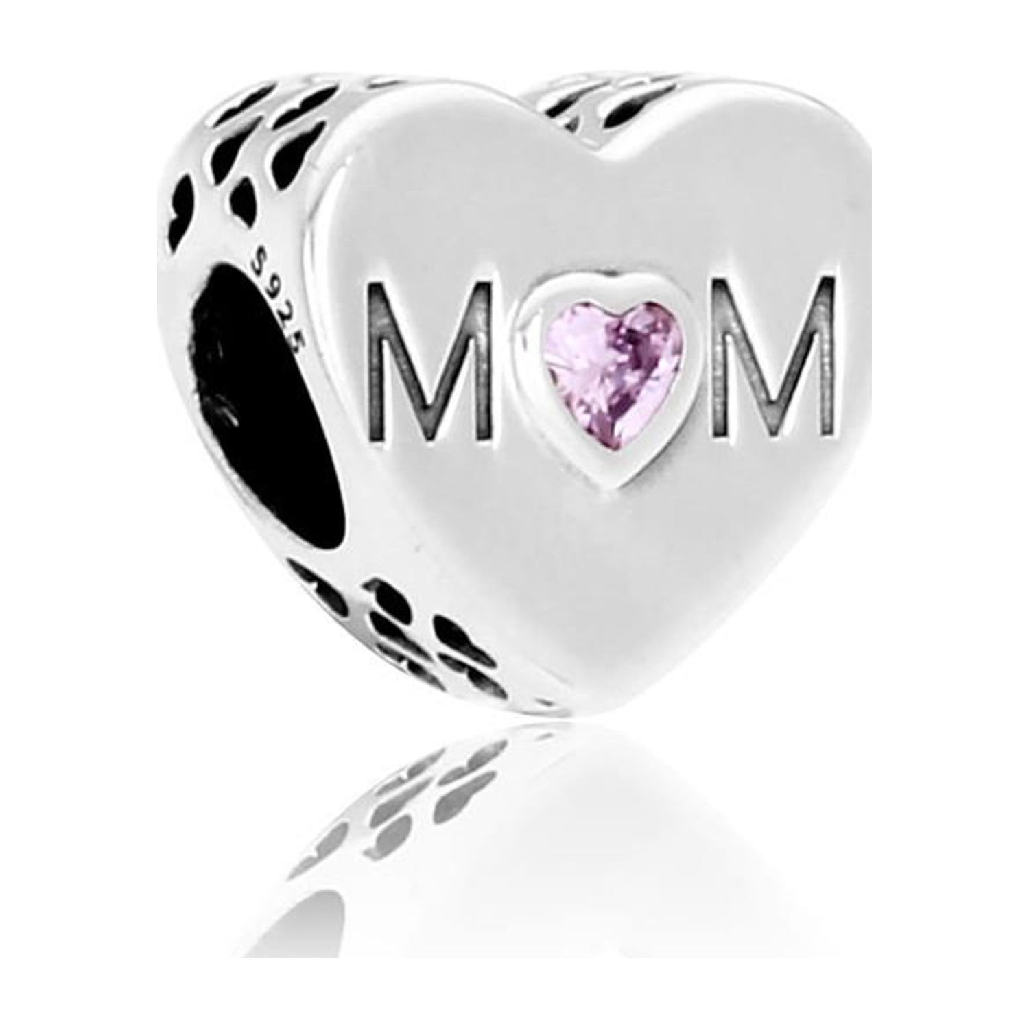 Pandora Mother Heart Charm with Purple Cubic Zirconia - image 1 of 2