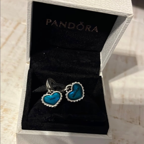 Pandora Mother Son Blue Charm Bracelet