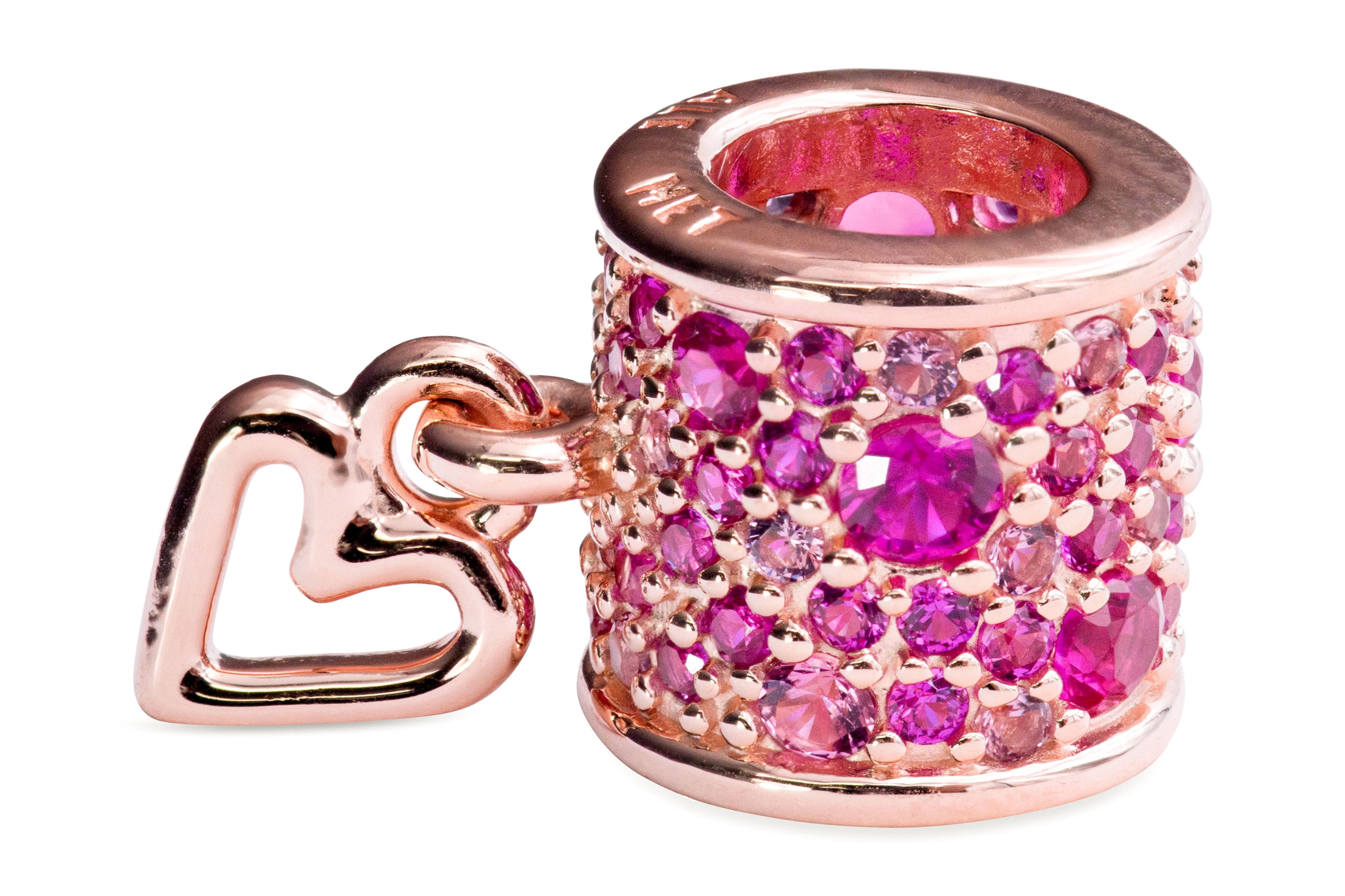 Pandora Pave Freehand Heart Barrel Charm