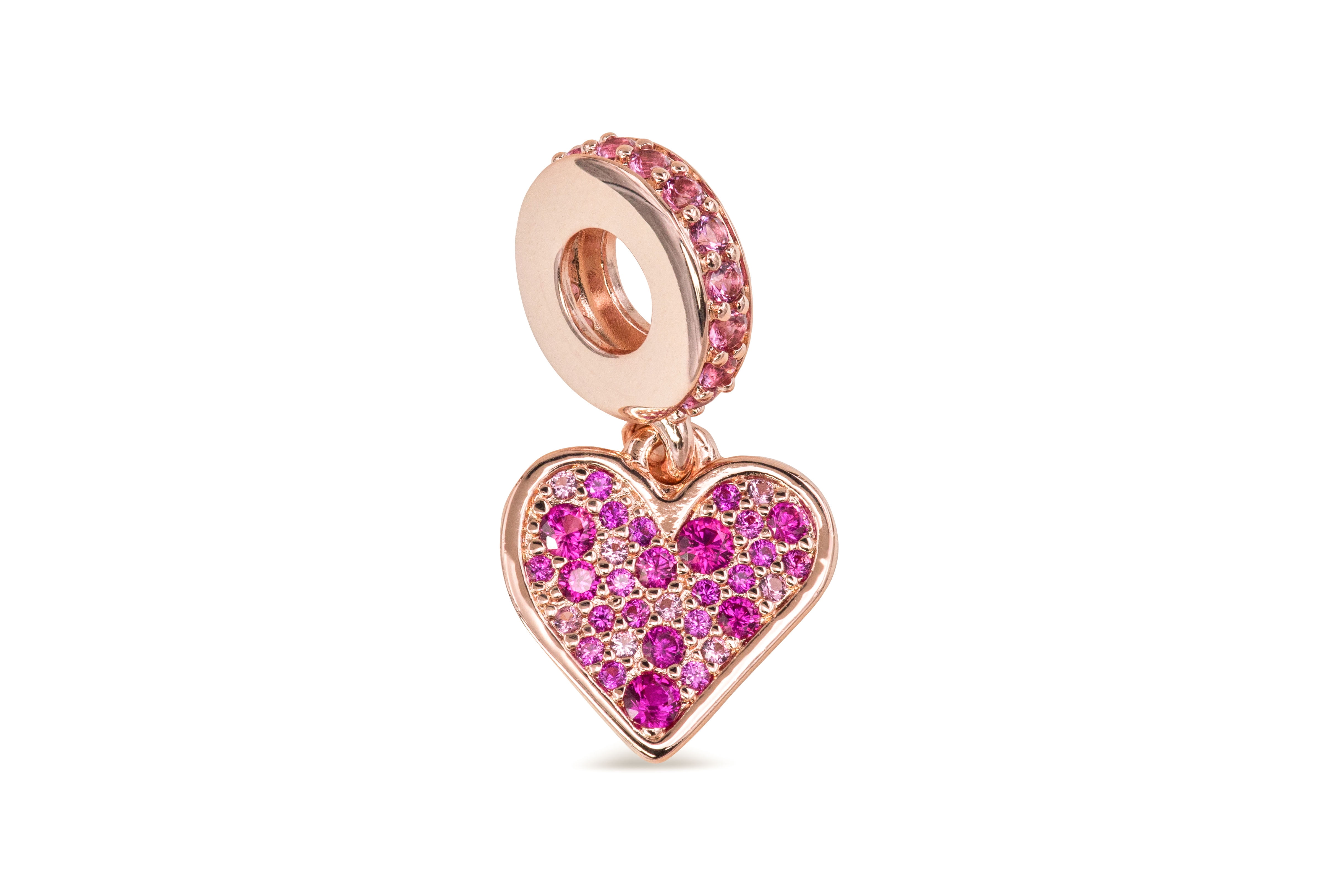 Pandora Pave Freehand Heart Dangle Charm