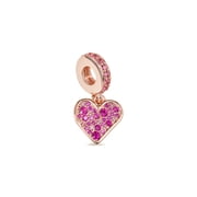 Pandora Pave Freehand Heart Dangle Charm