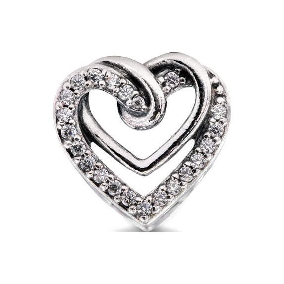 Pandora People Sparkling Entwined Hearts Charm - 799270C01