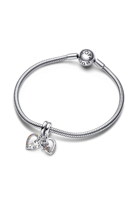 Puzzle Piece Hearts Splittable Friendship Dangle Charm