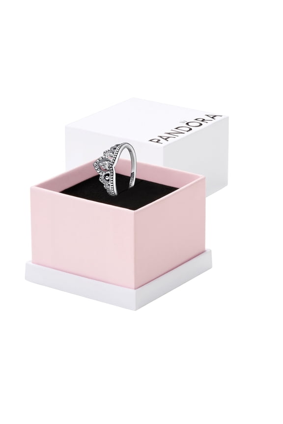 Regal Tiara Sterling Silver Ring With Clear Cubic Zirconia, Size 60, With Gift Box