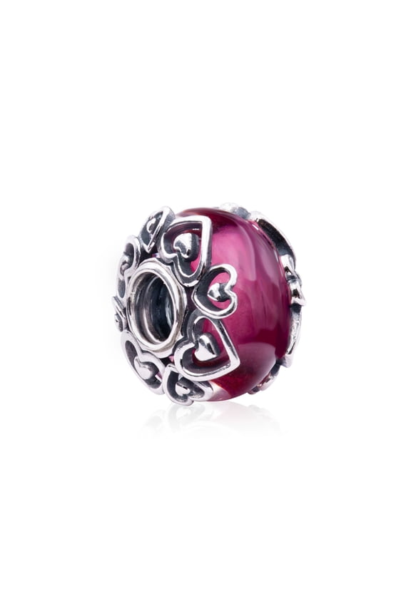 Reveal Your Love Pink Murano Glass Charm