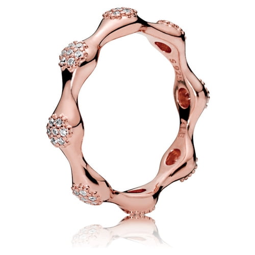 Pandora Rose Gold with Cubic Zirconia Cluster Ring, Size 6