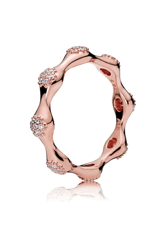 Rose Gold with Cubic Zirconia Cluster Ring, Size 6