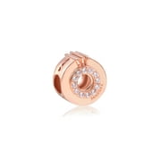 Pandora Rose Gold with Cubic Zirconia Open Center Crown O Charm