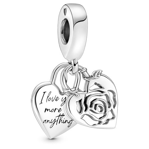 Pandora Rose Heart Padlock Dangle Charm