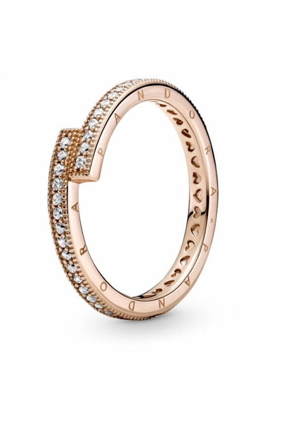 Rose Sparkling Overlapping Ring