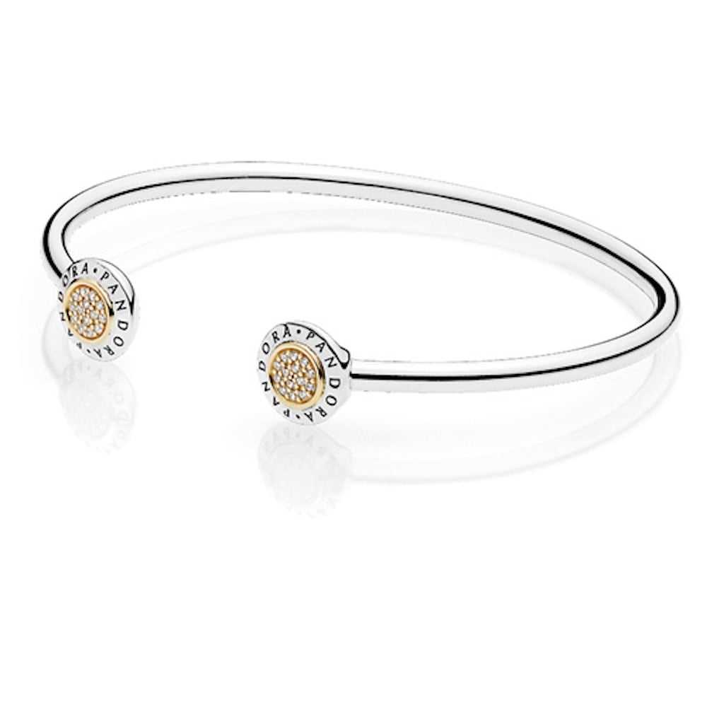 Pandora PANDORA SIGNATURE BRACELET WITH 14K GOLD CIRCLE AND CLEAR