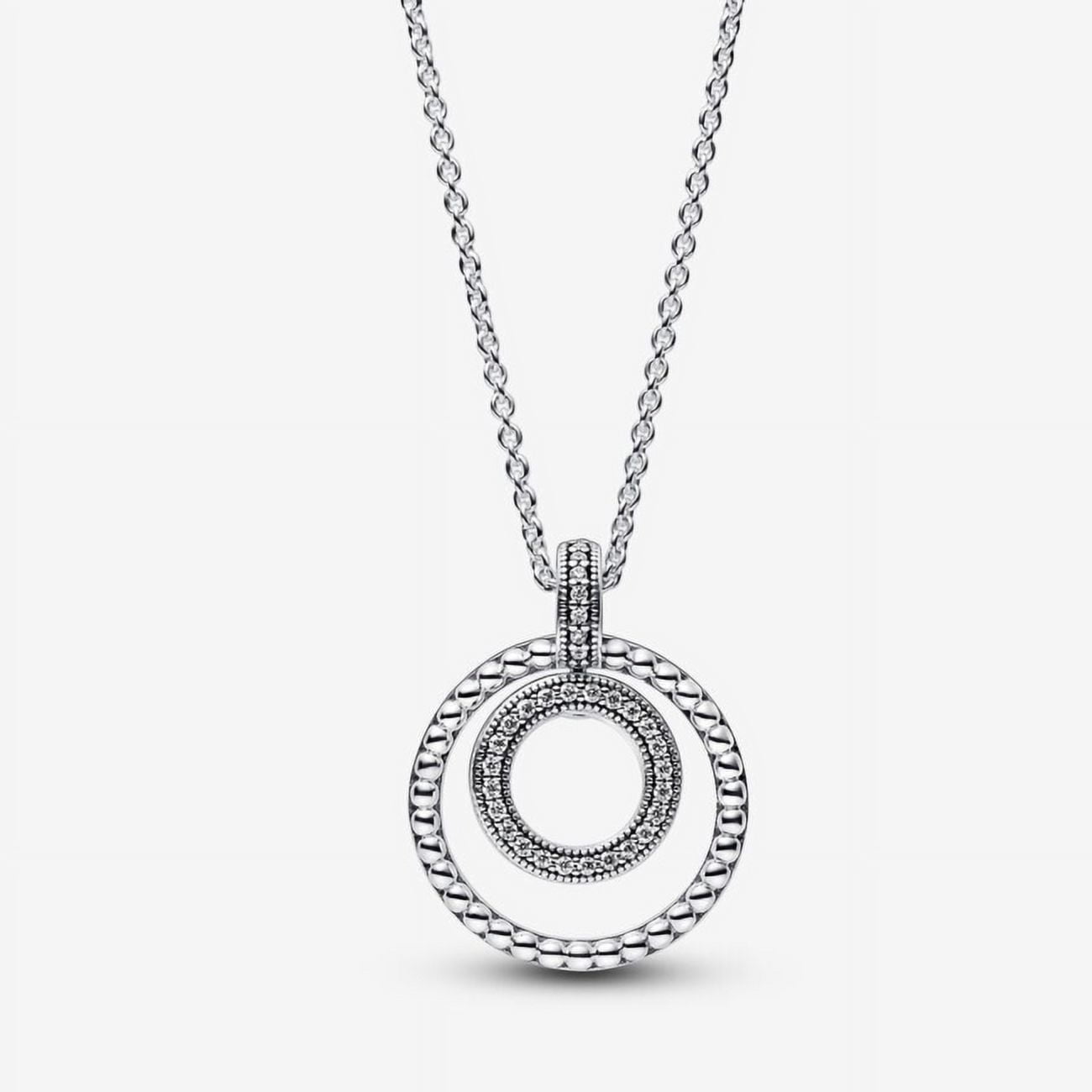 Pandora Signature Pavé & Beads Pendant & Necklace, 19.7 in, With Gift ...