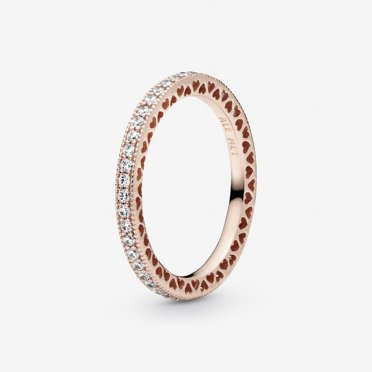 Pandora Sparkle & Hearts Ring Rose Gold (8.5)