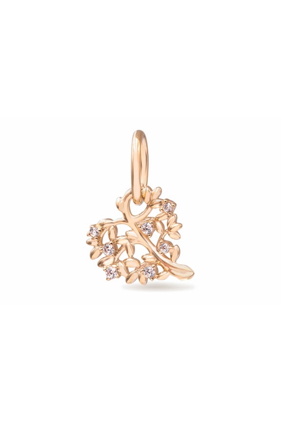 Sparkling Heart & Family Tree Dangle Charm